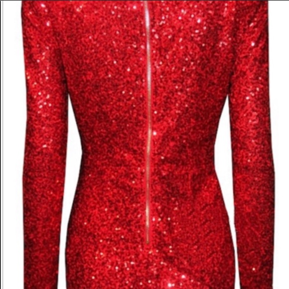 Beautiful sequence long sleeve V knock style dress - Picture 4 of 4